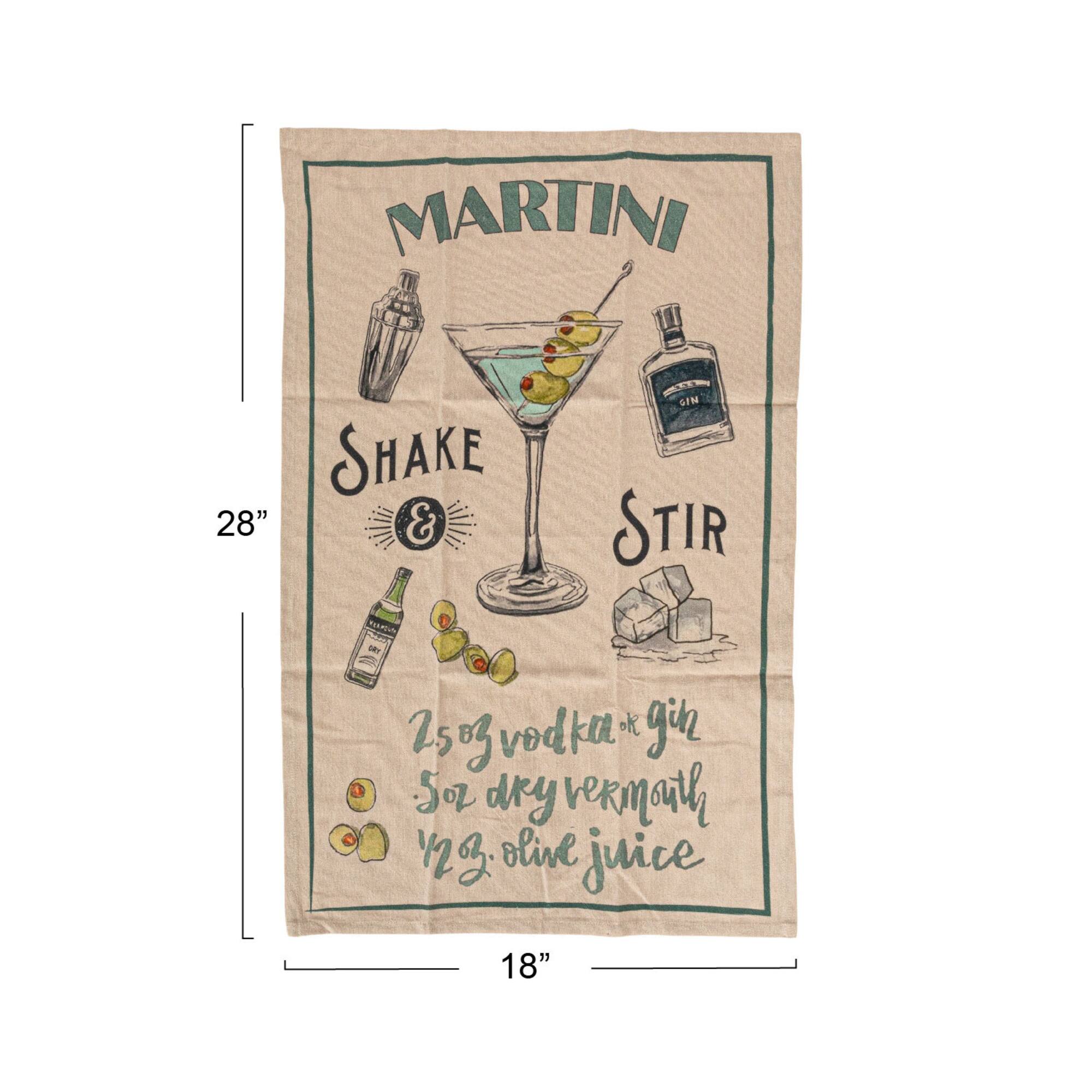 Hello Honey® Cocktail Recipe Print Cotton Printed Tea Towels, 8ct.